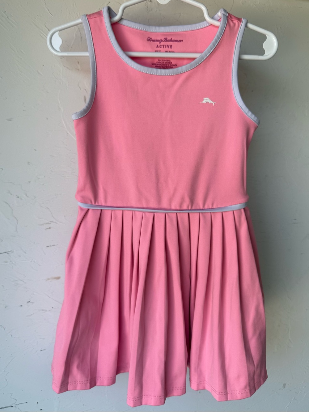 Tommy Bahama Girls' Pink Active Dress with Compression Shorts.